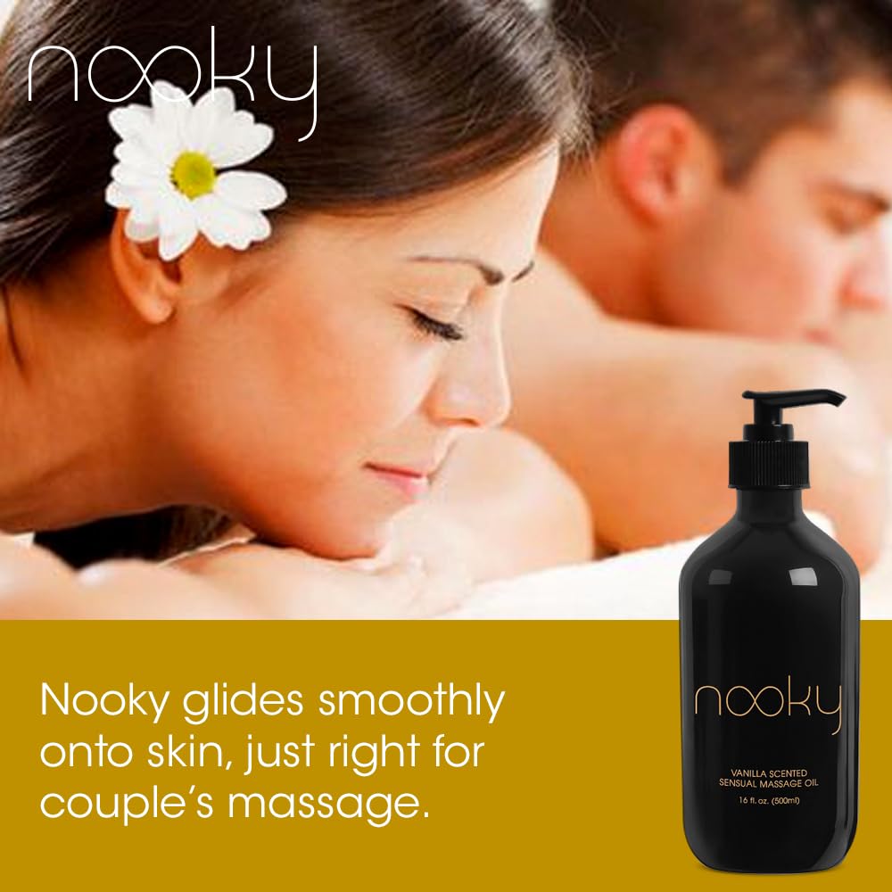 Nooky Vanilla Massage Oil with Fractionated Coconut Oil.16 Ounce