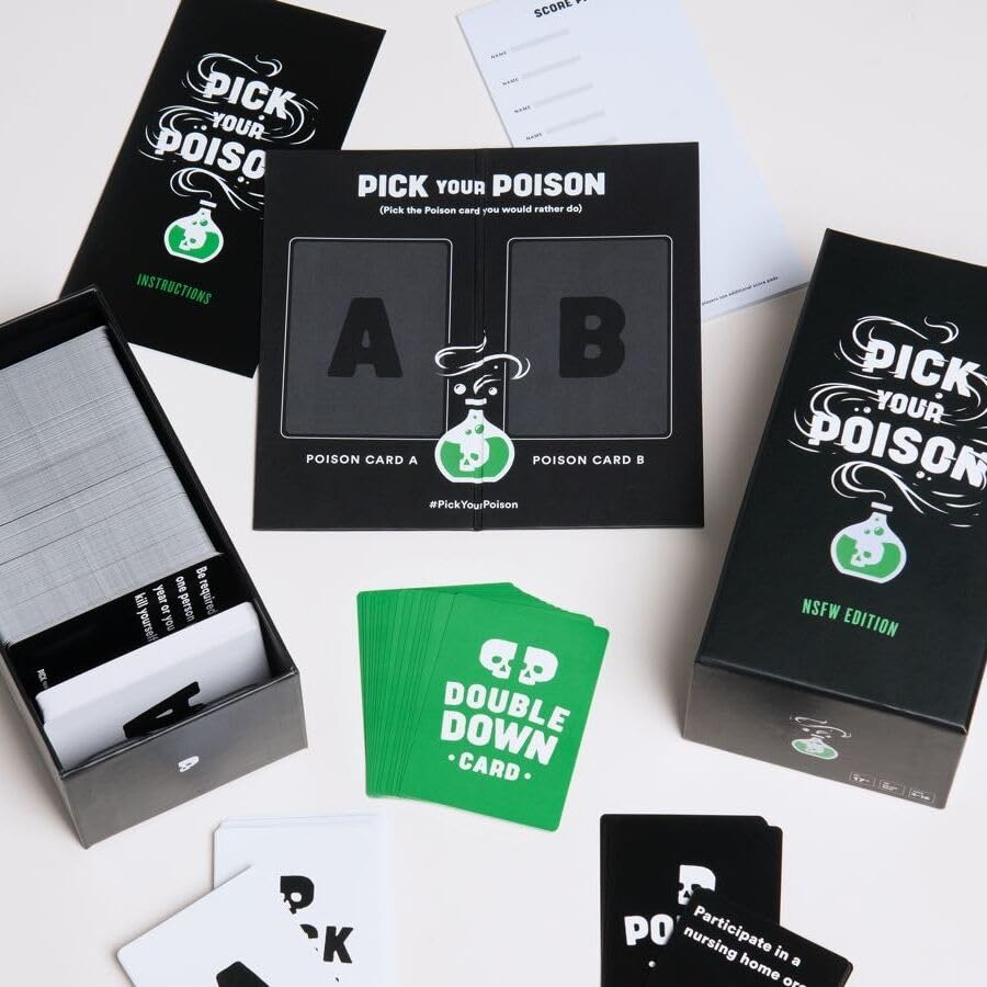 Pick Your Poison After Dark Party Game - The “What Would You Rather Do?” Adult Card Game for College Students, Fun Parties and Board Games Night with Your Friends