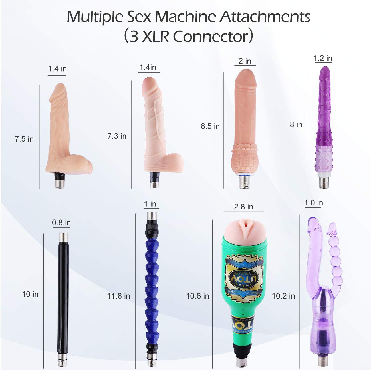 AUXFUN Sex Machine Guns, Automatic Machine Adult Sex Toys Adjustable 3 XLR Connector Love Machine with 8 Attachments for Men Women and Couples