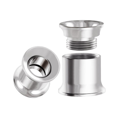 Pair of Internal Screw 316L Surgical Steel Double Flared Saddle Piercing Jewelry Stretcher Ear Plug Earring Lobe flesh Tunnel