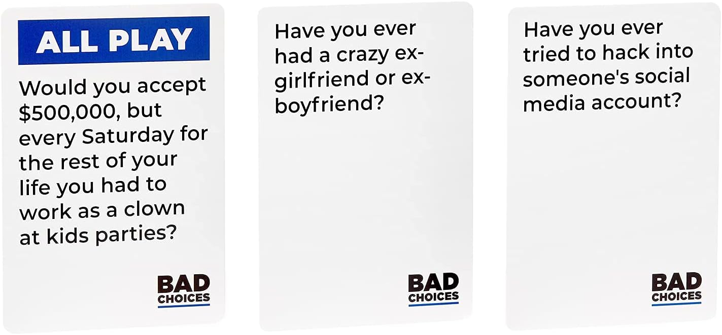 BAD CHOICES Party Game + After Dark Edition Set - Hilarious Adult Card Game for Friends, Fun Parties and Board Games Night with Your Friends