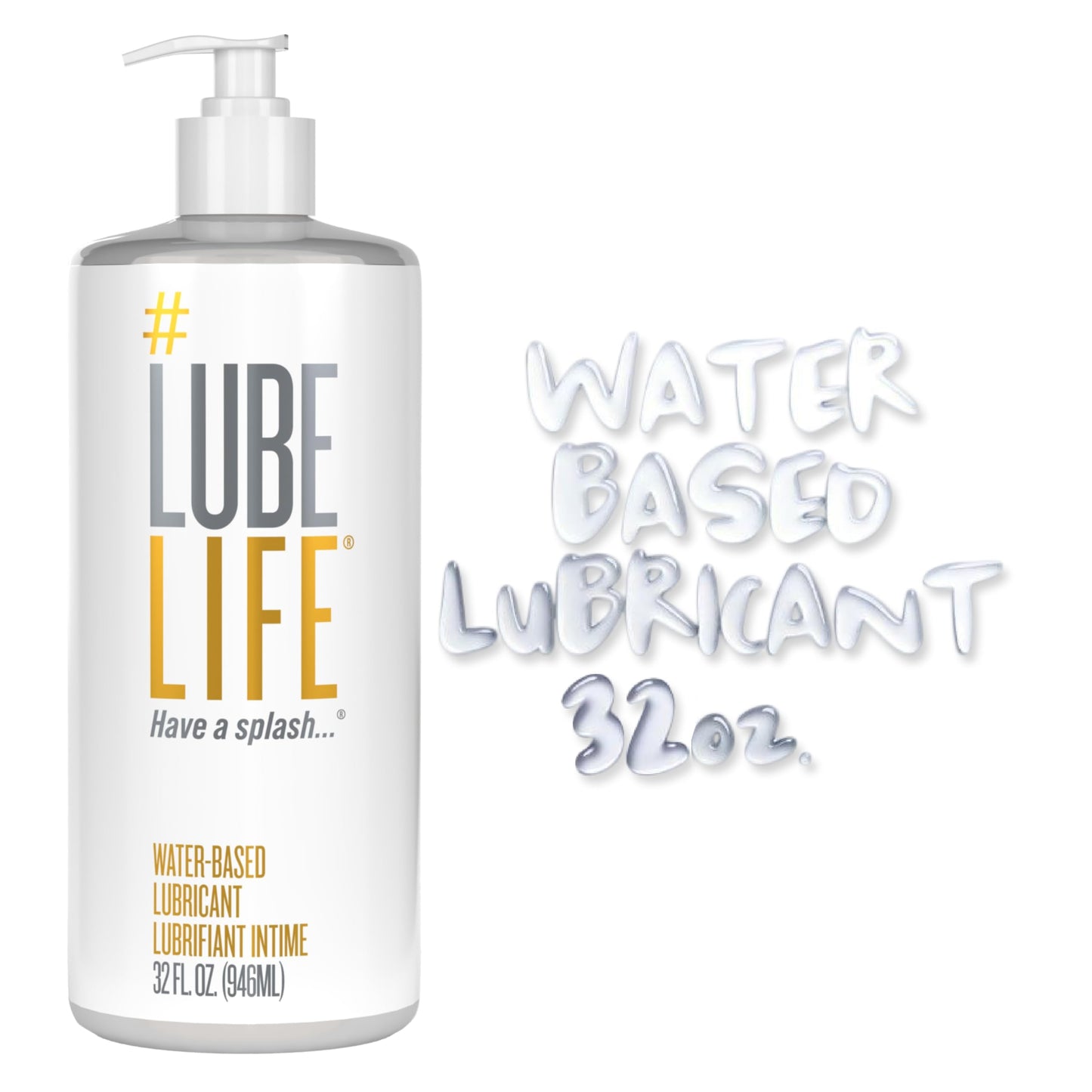 Lube Life Water-Based Personal Lubricant, Lube for Men, Women and Couples, Non-Staining, 8 Fl Oz