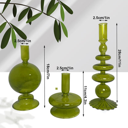 Candlestick Holders, Glass Candle Holders for Table Centerpiece, Taper Candle Stand Modern Style Black Candle Holder for Wedding Decor and Dinner Party (Color : Black)