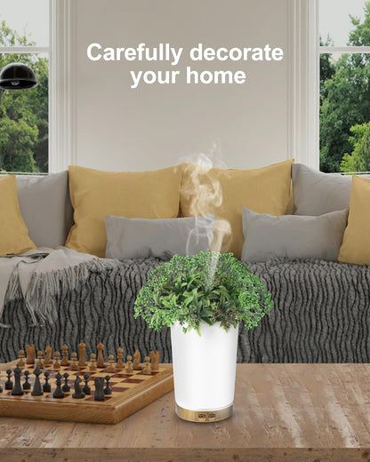 Essential Oil Diffuser, Lavender Plant Potted Aromatherapy Diffuser, 150ml Cold Mist humidifier, Super Quiet and Waterless auto Shut Off, ultrasonic Oil Diffuser for Home Office