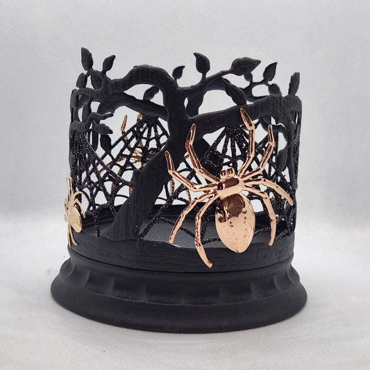 Halloween Candle Holder Compatible with Bath & Body Works and White Barn 3-Wick Candles - Select Your Favorite! (Candle NOT Included) - Spider Branches with Base