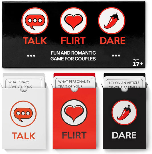 ARTAGIA Romantic Game for Couples - Date Night Ideas Girlfriend, Boyfriend, Newlywed, Wife or Husband. 3 Games in 1: Talk, Flirt, Dare. Reignite and Deepen Relationship with Your Partner.