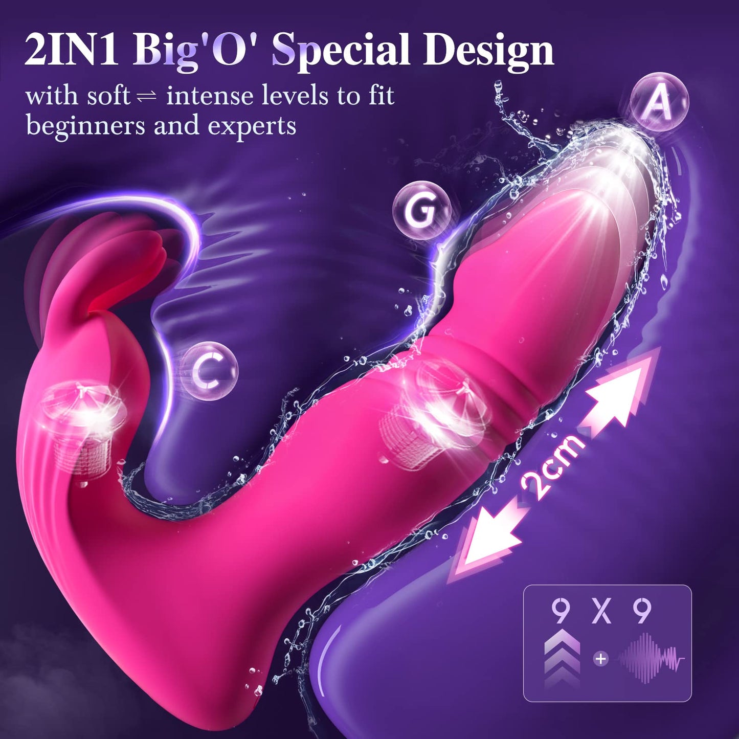 Vibrating Dildos for Women Sex Toy - 3IN1 App Wearable Remote Vibrator Rose Sex Toy, Sex Pleasure Tools for Women with 9 Rabbit Clit Vibrator & 9 Thrusting Dildos Anal Toys G Spot Vibrator Sex Swing