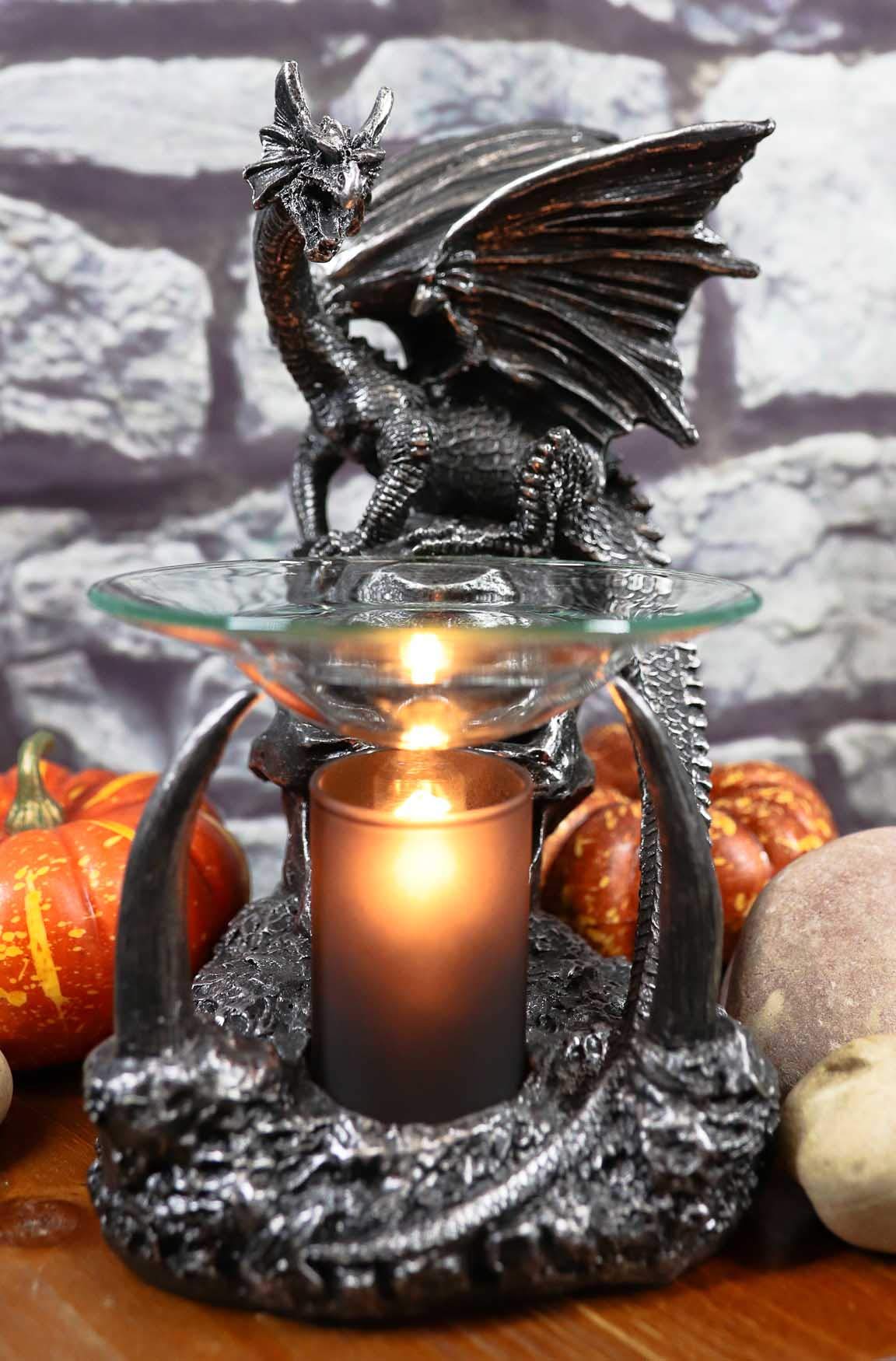 Ebros Smaug Castle Guardian Dragon Electric Oil Diffuser Burner Tart Warmer Aroma Scent Statue 9.5" Tall Figurine Dungeons and Dragons Decorative Decor for Aromatherapy Accessory Halloween Prop
