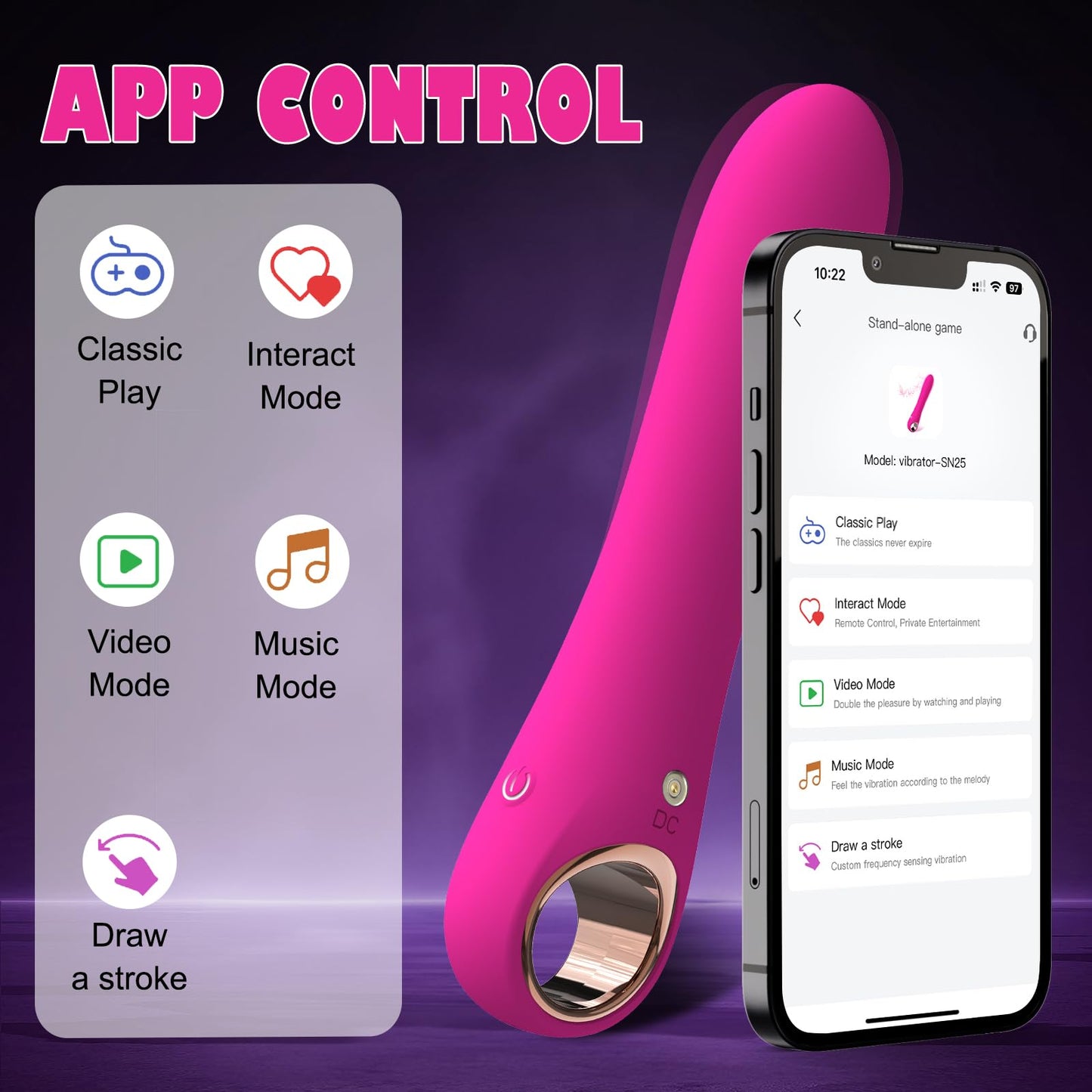 G Spot Bullet Vibrators for Women, Tuitionua Rose Vibrator with 10 Vibrations, Silicone Dildo Clitoris Vagina Anal Vibrating Machine, Adult Female Sex Toys(Purple)