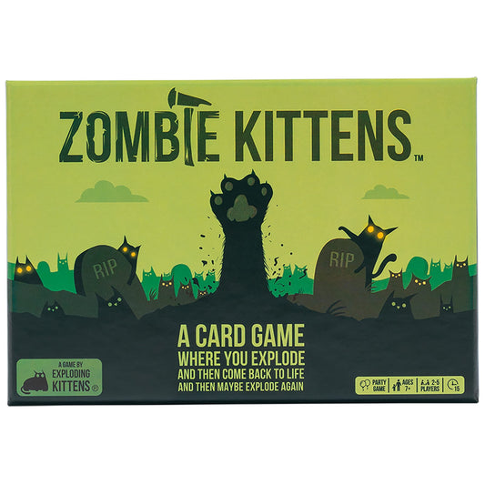 Exploding Kittens Presents Zombie Kittens - Fun Family Card Games for Adults Teens & Kids for Night Entertainment, 2-5 Players - Ages 7 and Up - 61 Cards