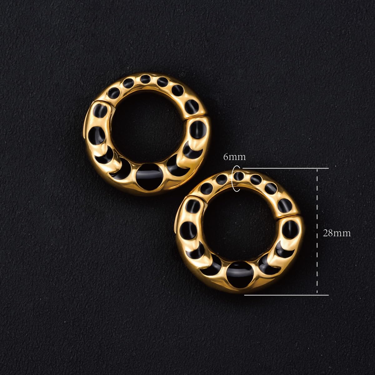 1 Pair Stainless Steel 2g Hoop Gauge Plug Ear Weights For Stretched Ears Heavy Weighted Tunnels 6mm Ear Gauge Expander Piercing Jewelry