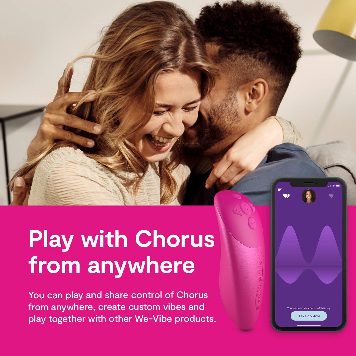 We-Vibe Chorus Vibrating Sex Toys for Couples | Remote Control Vibrator | Wearable App Controlled Adult Toys for Women | G Spot, Clit & Penis Sexual Stimulation Device | Clitoral Couples Gift |Purple