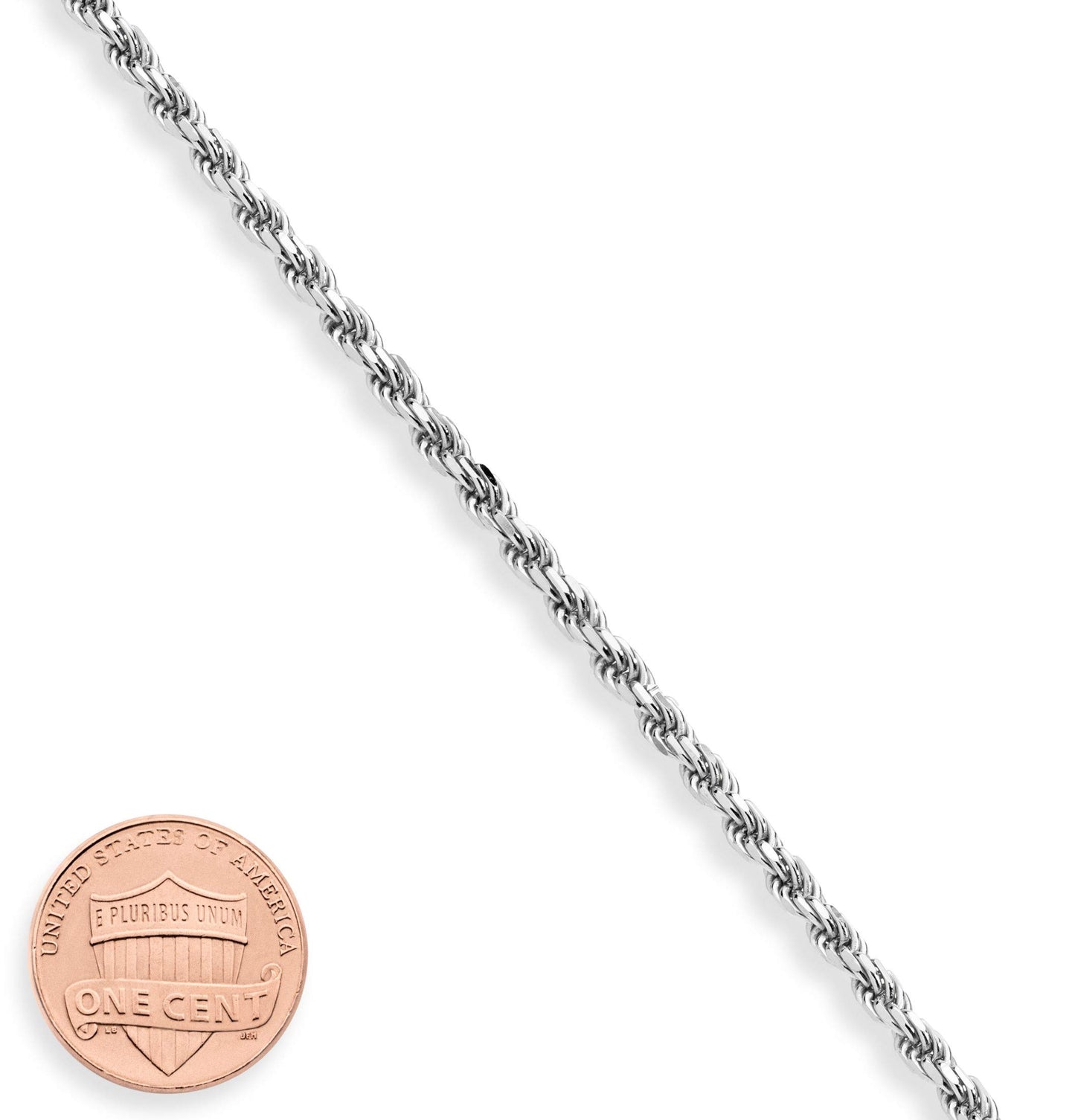 Miabella Solid 925 Sterling Silver Italian 2mm, 3mm Diamond-Cut Braided Rope Chain Bracelet for Women Men, Made in Italy