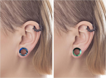 WBRWP 48/32/24/22/20/16/12pcs Ear Tunnels and Plugs - Double Flared Hollow Hard/Soft Silicone Ear Gauges - Ear Expander Stretcher Body Piercing Jewelry 8g-1"
