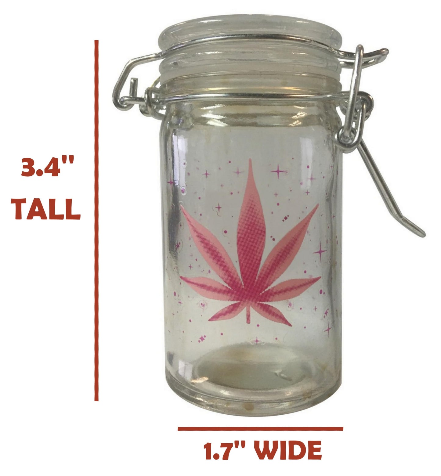 Funny Guy Mugs Air Tight Smell Proof Containers - Stash Jar with Stainless Steel Hinged Lid - Travel Size Glass Herb Storage Jar (Devil's Lettuce)