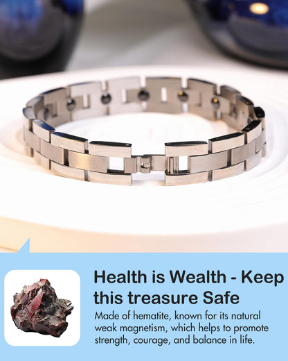 Feraco Magnetic Bracelets for Men Sleek Titanium Stainless Steel Magnetic Bracelet with Sizing Tool, Health Magnetic Field Therapy Gifts for Men (Silver)