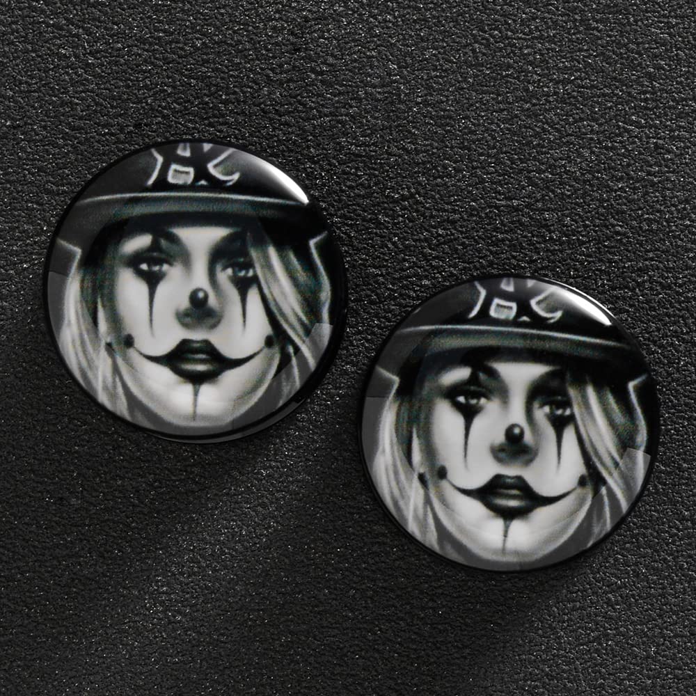 1 Pair Acrylic Solid Screw On Ear Plugs Tunnels Santa Muerte Death Goodness Resin Allergy Free Stretcher For Women Men Body Piercing Jewelry