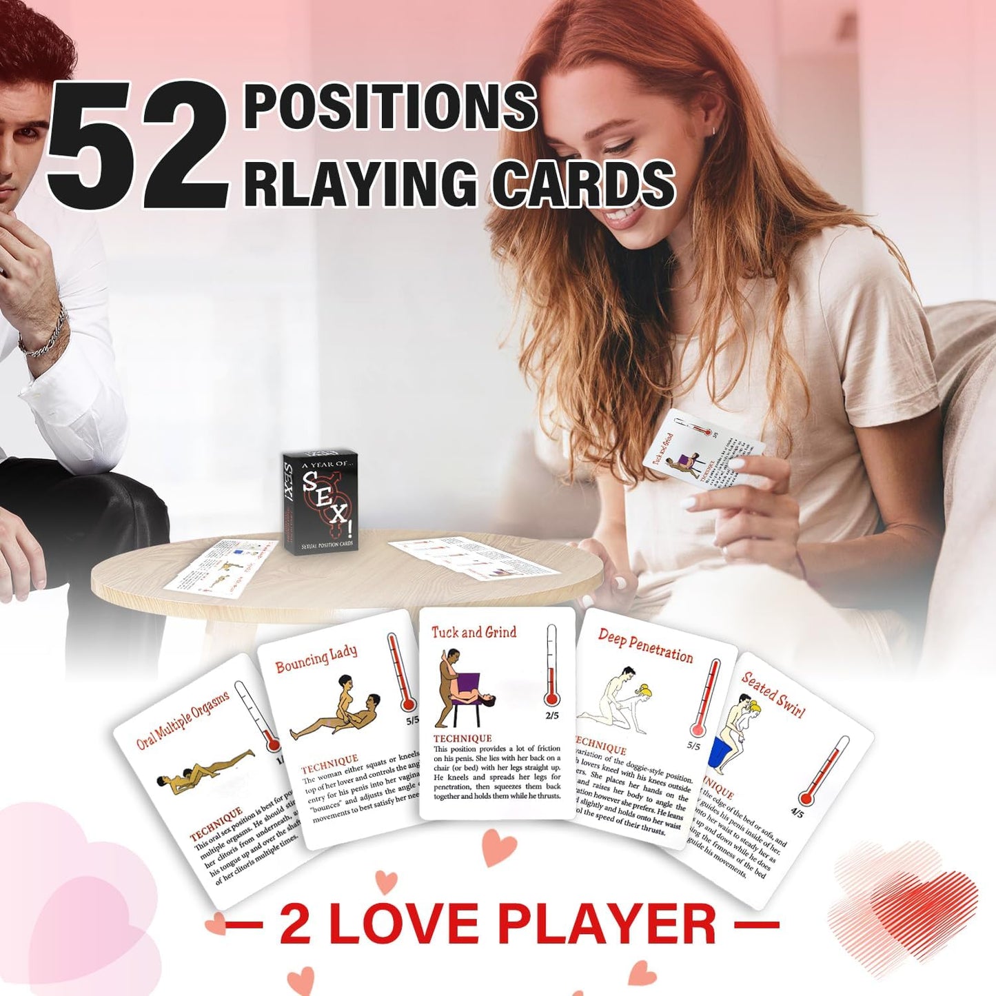 The Hottest Sx Positions-Adult Sexual Position Card Bedroom Battle Card - Illustrated with Pictures Date-Night Fun Couple Games to Improve Relationships U7