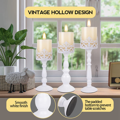 Black Vintage Candle Holder for Table Centerpiece Gothic Candle Stand Set