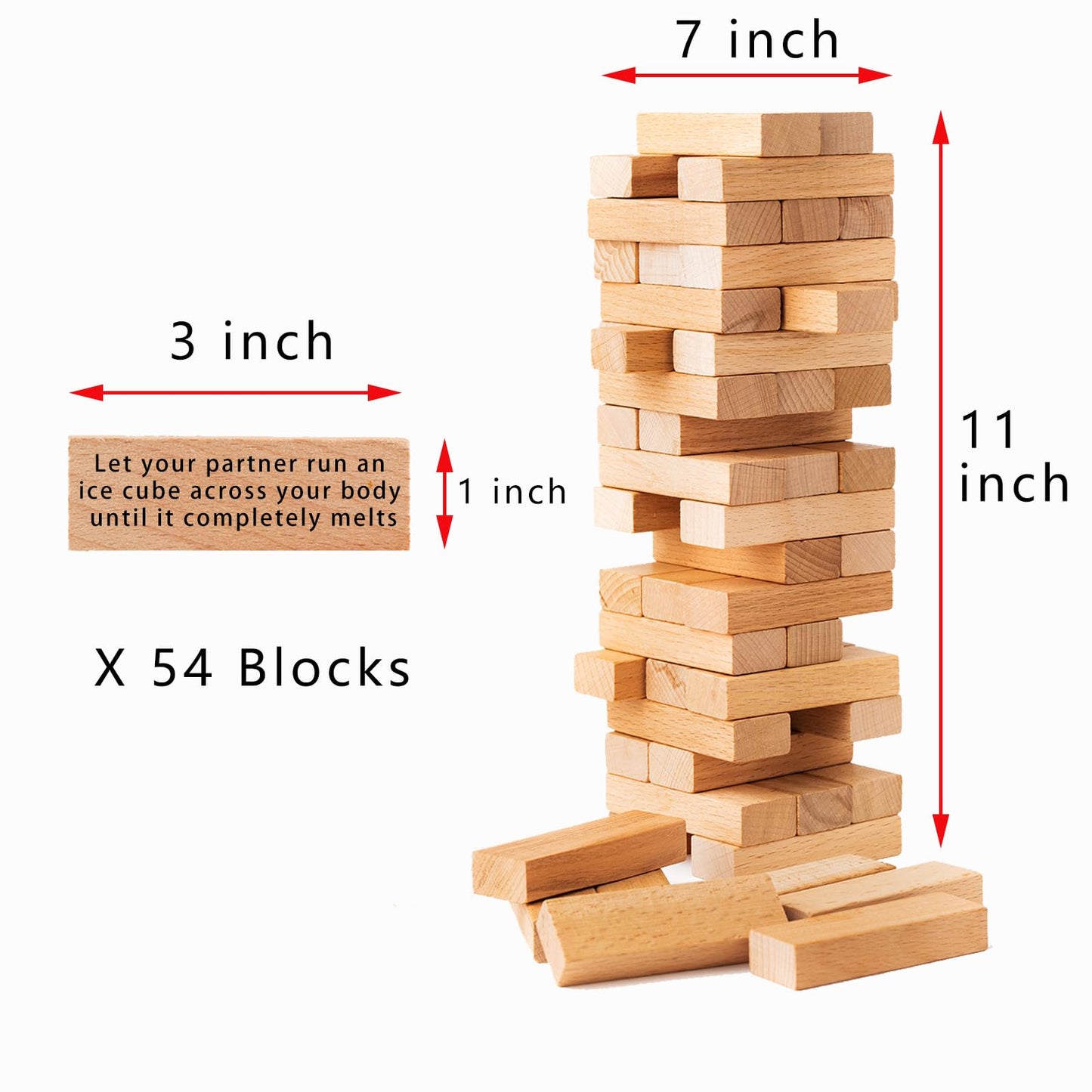 2024 Fun Valentine's Day Gift - 54 Fun Stacking Blocks for Couples, Romantic Couples' Game: Talking, Flirting, Challenge for Date Night Anniversary