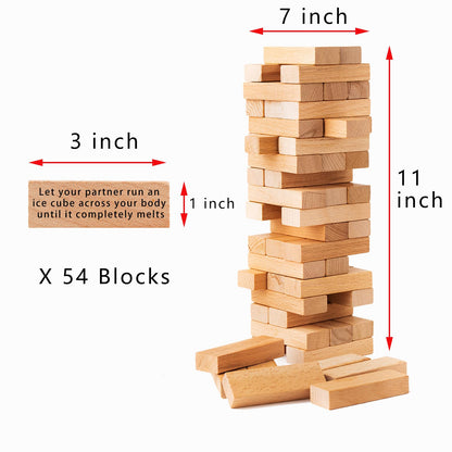 2024 Fun Valentine's Day Gift - 54 Fun Stacking Blocks for Couples, Romantic Couples' Game: Talking, Flirting, Challenge for Date Night Anniversary