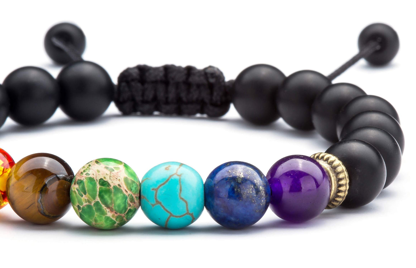 Hamoery Men Women 8mm Lava Rock Beads Chakra Bracelet Braided Rope Natural Stone Yoga Bracelet Bangle