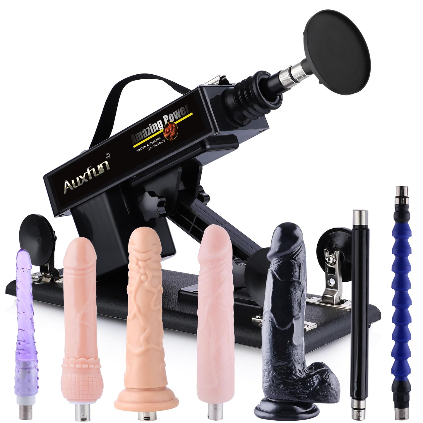 AUXFUN Sex Machine Guns, Automatic Machine Adult Sex Toys Adjustable 3 XLR Connector Love Machine with 8 Attachments for Men Women and Couples