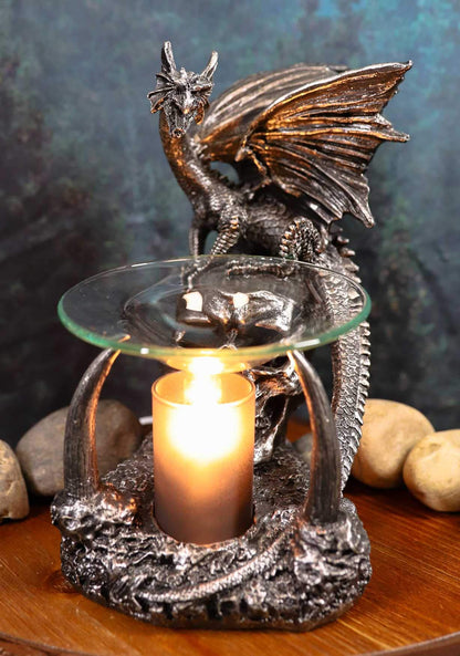 Ebros Smaug Castle Guardian Dragon Electric Oil Diffuser Burner Tart Warmer Aroma Scent Statue 9.5" Tall Figurine Dungeons and Dragons Decorative Decor for Aromatherapy Accessory Halloween Prop