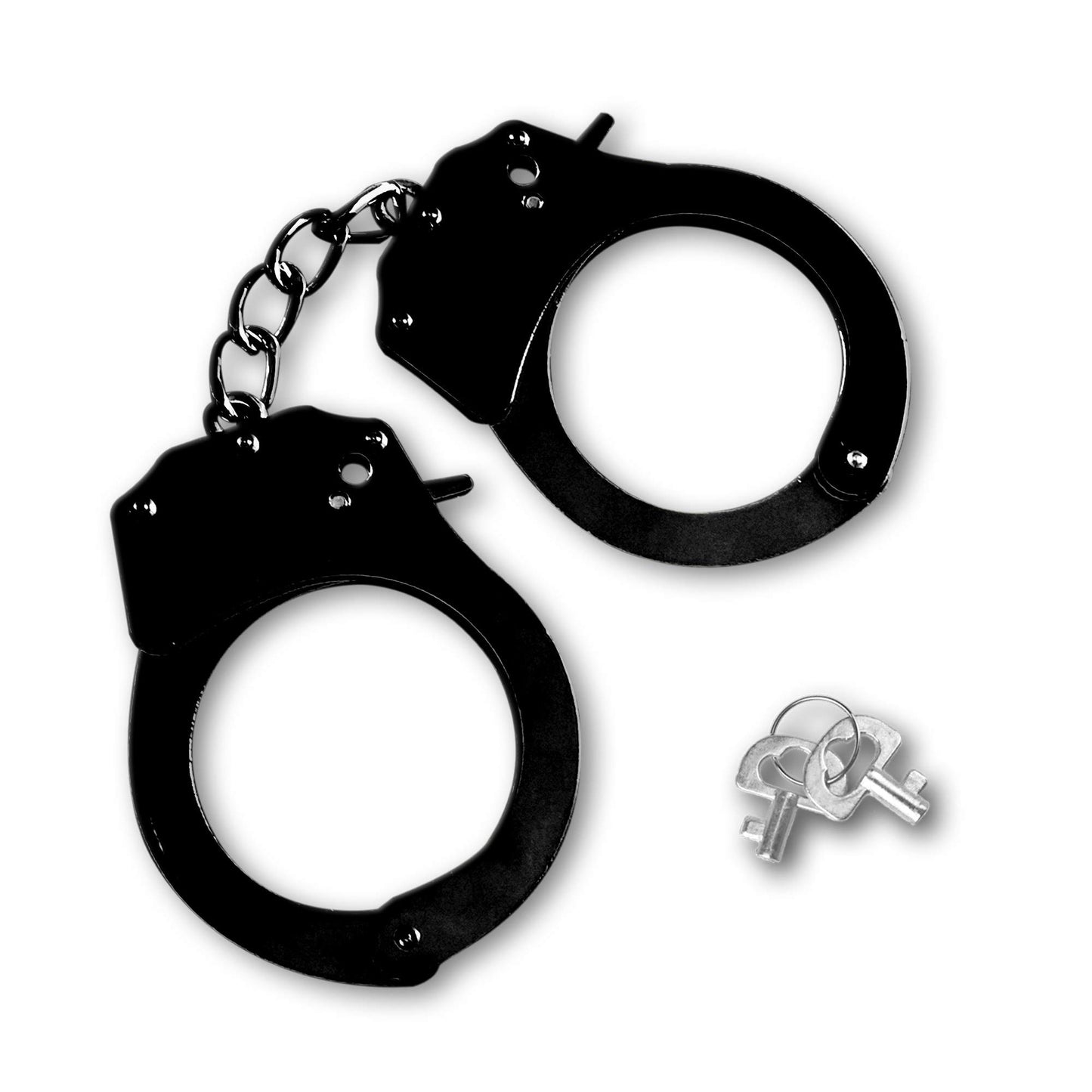 Toy Handcuffs with Keys Metal Toy Handcuffs for Kids (Black)