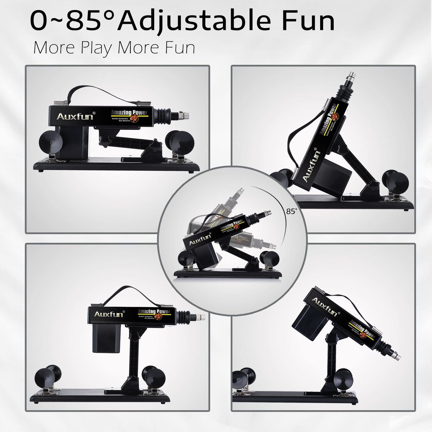 AUXFUN Sex Machine Guns, Automatic Machine Adult Sex Toys Adjustable 3 XLR Connector Love Machine with 8 Attachments for Men Women and Couples