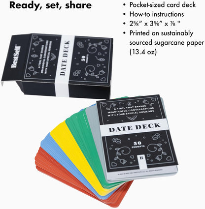 BestSelf Co. Date Deck Exciting, Engaging, and Though-Provoking Conversation Prompts Perfect for Unlocking Connection, Intimacy and Meaningful Discussion — 50 Cards
