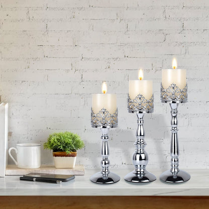 Black Vintage Candle Holder for Table Centerpiece Gothic Candle Stand Set