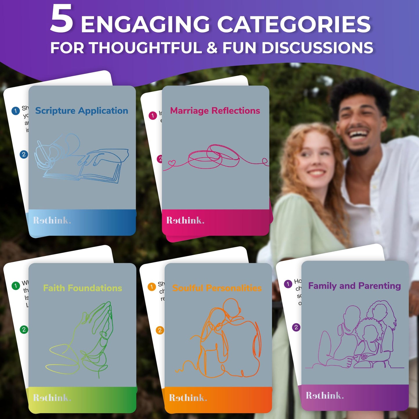 QUOKKA Conversation Cards Game - Christian Couples Edition | Original Version | Religious Gift | Relationship Connection - Great Board Game for Married Husband & Wife