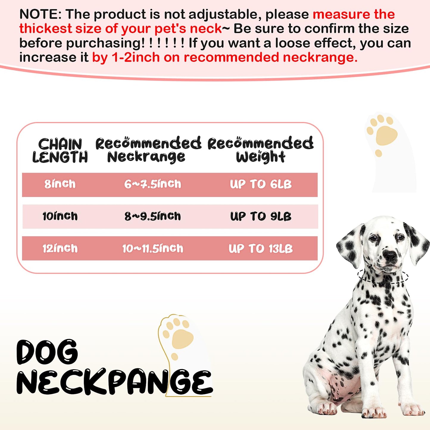 LEIFIDE Pink Crystal Dog Necklace Rose Gold Link Chain Collar for Small, Medium and Large Dogs 8 Inch