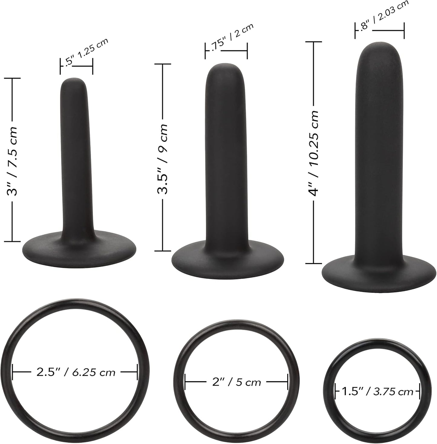 CalExotics Boundless Silicone Pegging Kit with Adjustable Strap On Harness - SE-2700-75-3 Black
