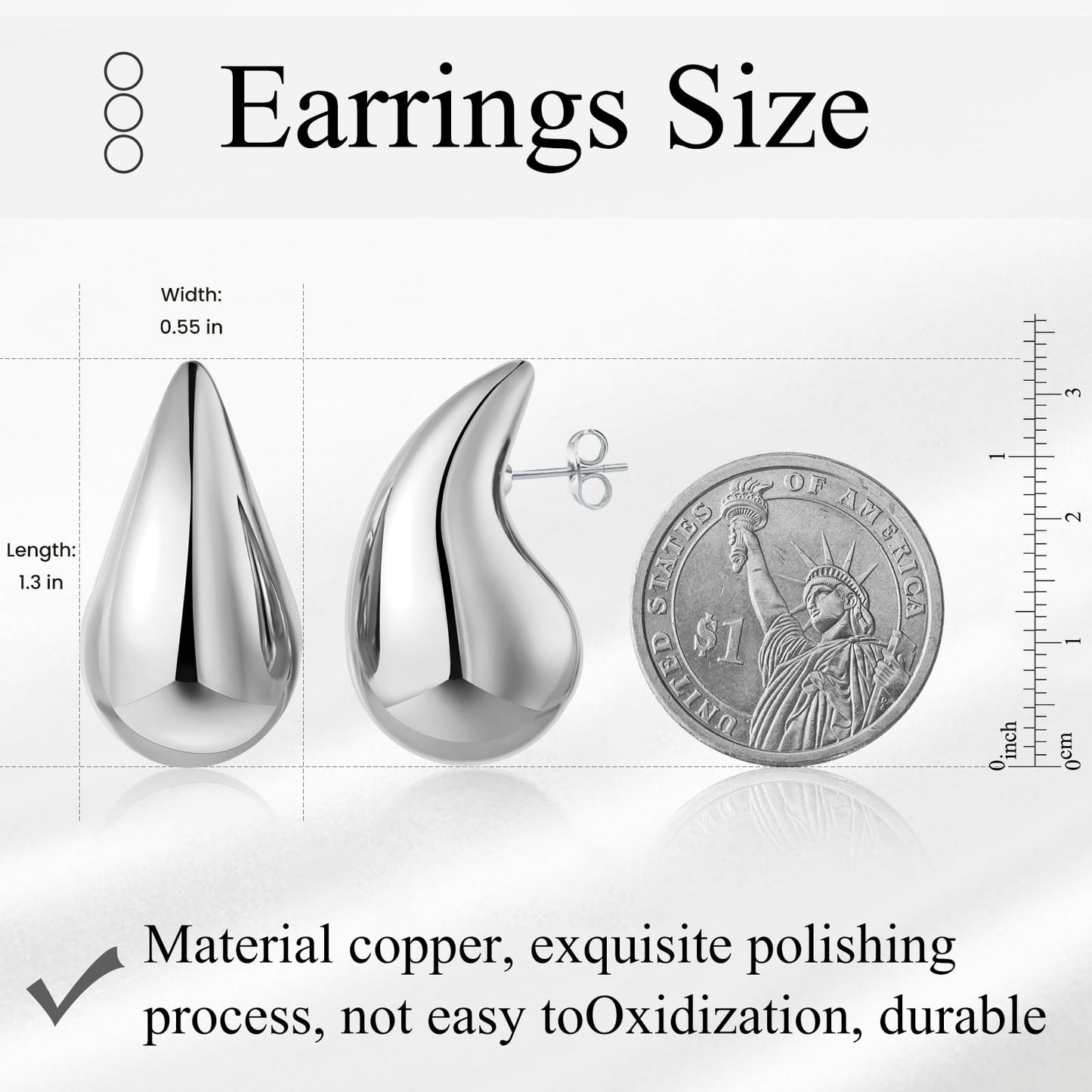 5 Pairs Stud Earrings Set, Hypoallergenic Cubic Zirconia 316L Earrings Stainless Steel CZ Earrings 3-8mm (Steel color)