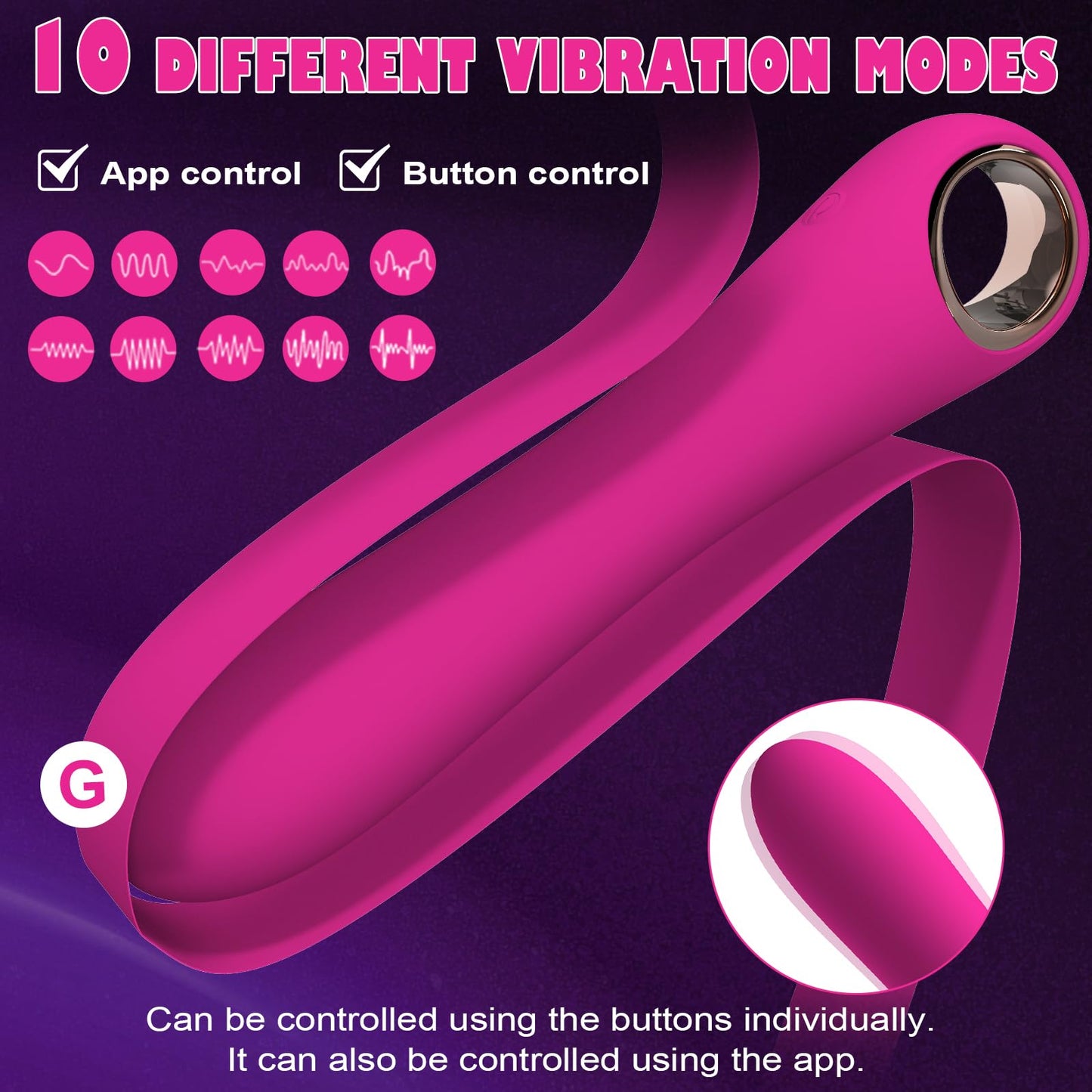 G Spot Bullet Vibrators for Women, Tuitionua Rose Vibrator with 10 Vibrations, Silicone Dildo Clitoris Vagina Anal Vibrating Machine, Adult Female Sex Toys(Purple)