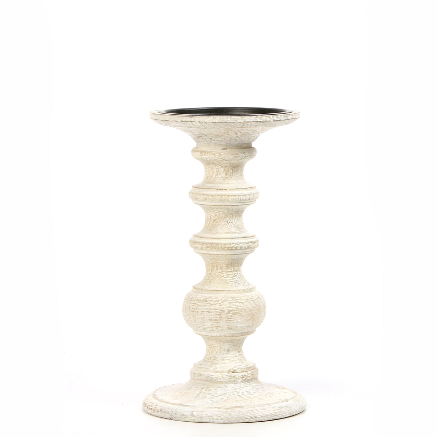 Hosley White Wooden Pillar Candle Holder Country Style 7 Inch High Ideal Gift for Wedding Party Special Occasion or as a Candle Holder W1