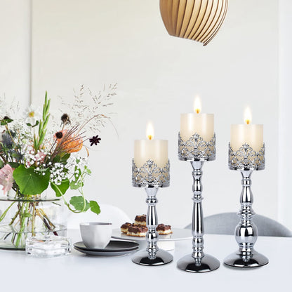 Black Vintage Candle Holder for Table Centerpiece Gothic Candle Stand Set