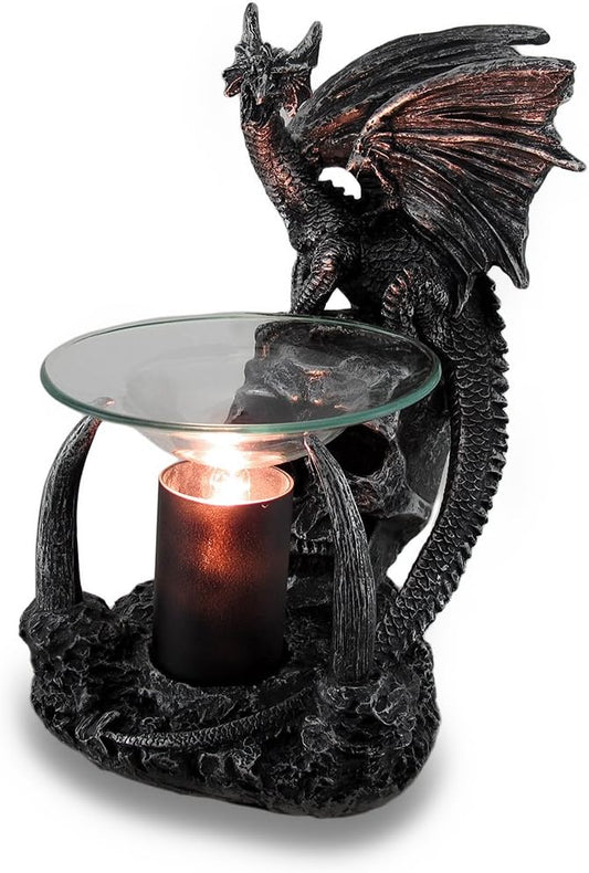 Obsidian Magma Gothic Dragon Lighted Electric Oil and Wax Warmer
