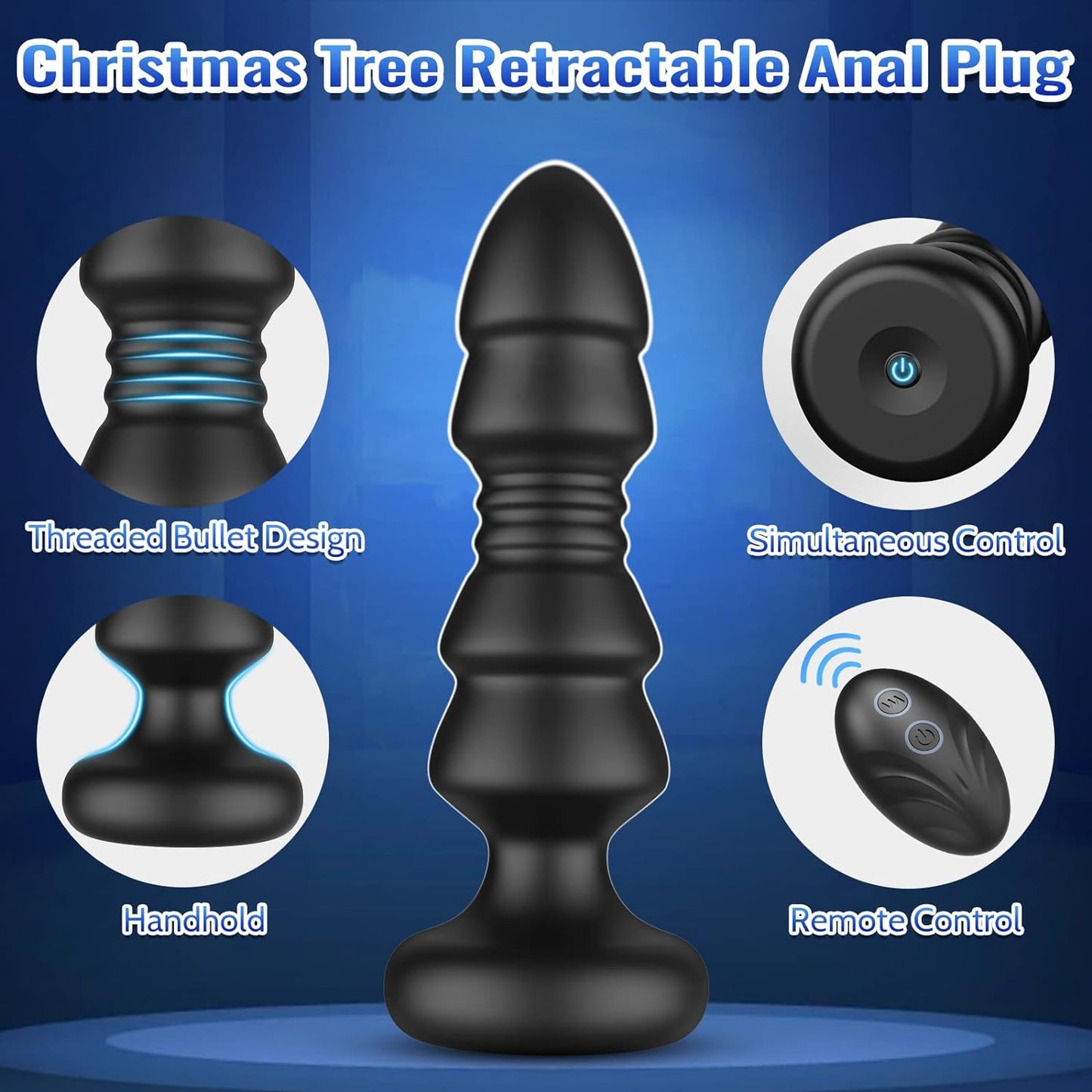 Thrusting Sex Toys Anal Plugs - Anal Toys Sex Toy Remote Control Vibrating Butt Plug G Spot Vibrator, Anal Beads with 5 Vibrating & Thrusting Prostate Massager, Anal Sex Toys for Male and Female