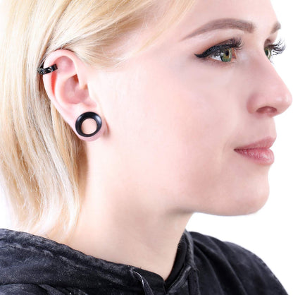 WBRWP 48/32/24/22/20/16/12pcs Ear Tunnels and Plugs - Double Flared Hollow Hard/Soft Silicone Ear Gauges - Ear Expander Stretcher Body Piercing Jewelry 8g-1"