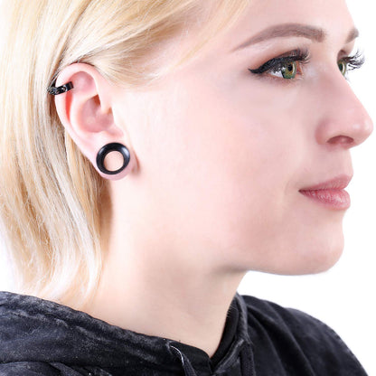 WBRWP 48/32/24/22/20/16/12pcs Ear Tunnels and Plugs - Double Flared Hollow Hard/Soft Silicone Ear Gauges - Ear Expander Stretcher Body Piercing Jewelry 8g-1"