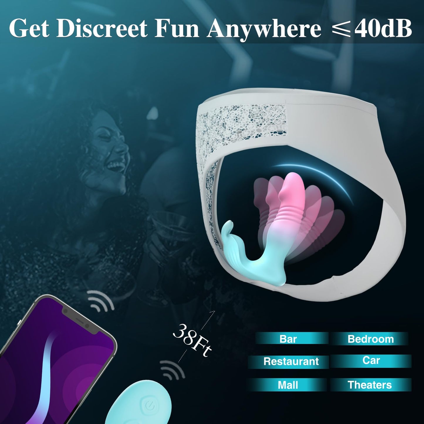 Vibrating Dildos for Women Sex Toy - 3IN1 App Wearable Remote Vibrator Rose Sex Toy, Sex Pleasure Tools for Women with 9 Rabbit Clit Vibrator & 9 Thrusting Dildos Anal Toys G Spot Vibrator Sex Swing