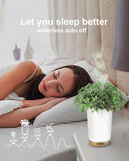 Essential Oil Diffuser, Lavender Plant Potted Aromatherapy Diffuser, 150ml Cold Mist humidifier, Super Quiet and Waterless auto Shut Off, ultrasonic Oil Diffuser for Home Office
