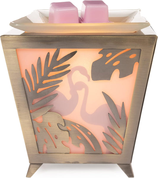 Scentsationals Exotic Pink Flamingo Wax Warmer, Scented Wax Cube Melter, Vintage Electric Fragrance Burner, Wickless Candle Air Freshener, Full Size Home Décor, House Decoration