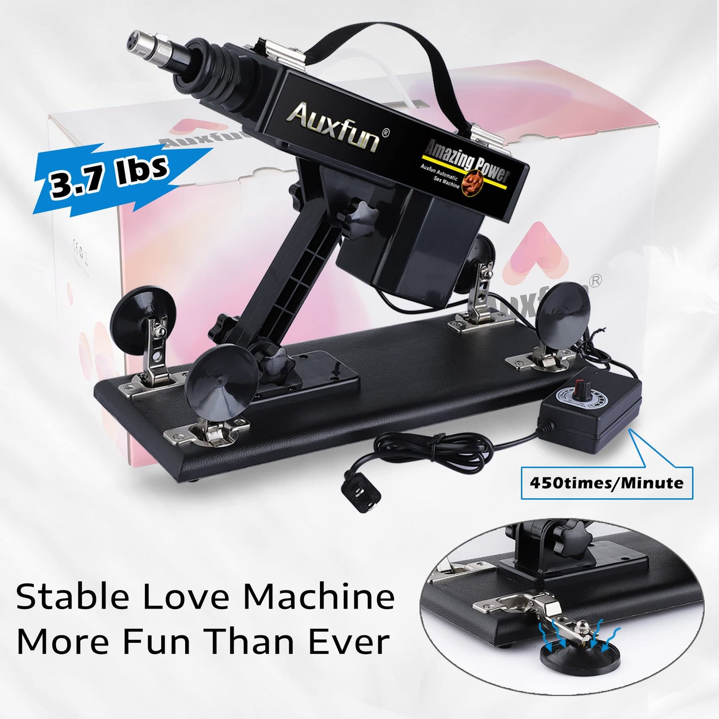 AUXFUN Sex Machine Guns, Automatic Machine Adult Sex Toys Adjustable 3 XLR Connector Love Machine with 8 Attachments for Men Women and Couples