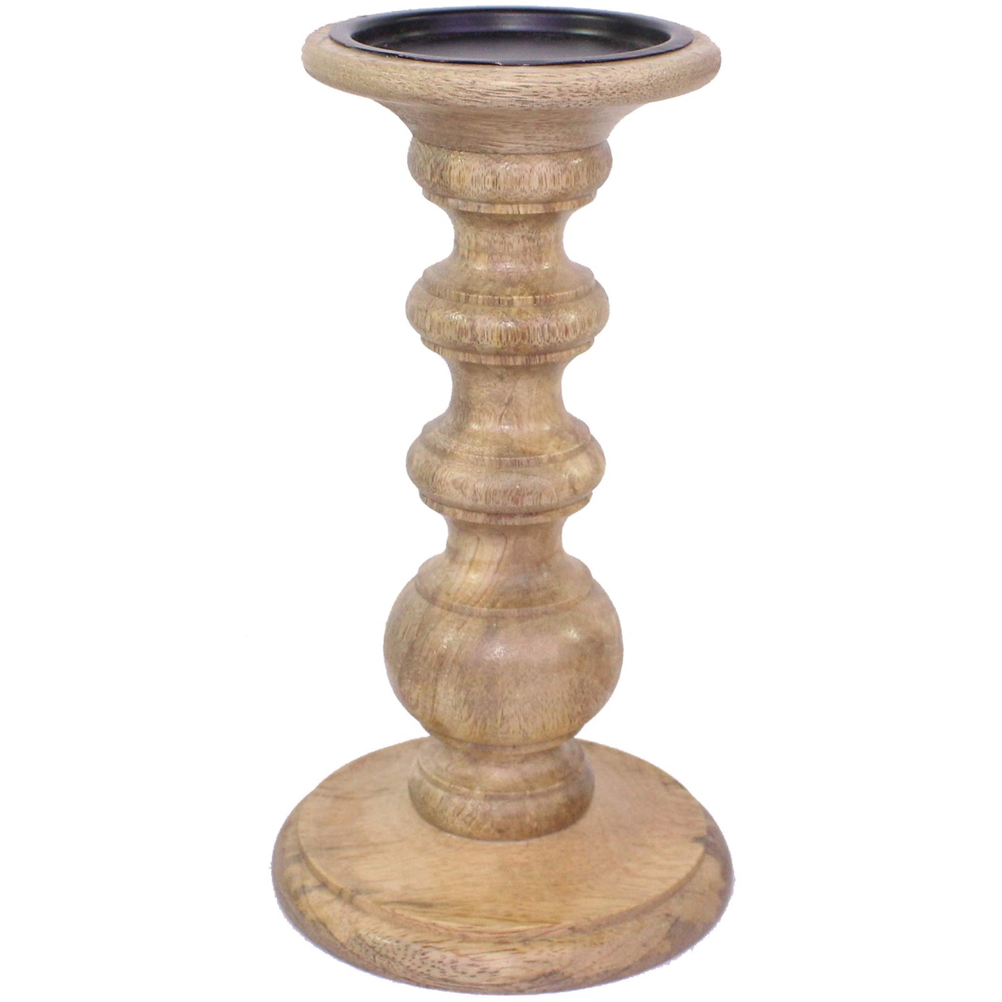 Hosley White Wooden Pillar Candle Holder Country Style 7 Inch High Ideal Gift for Wedding Party Special Occasion or as a Candle Holder W1