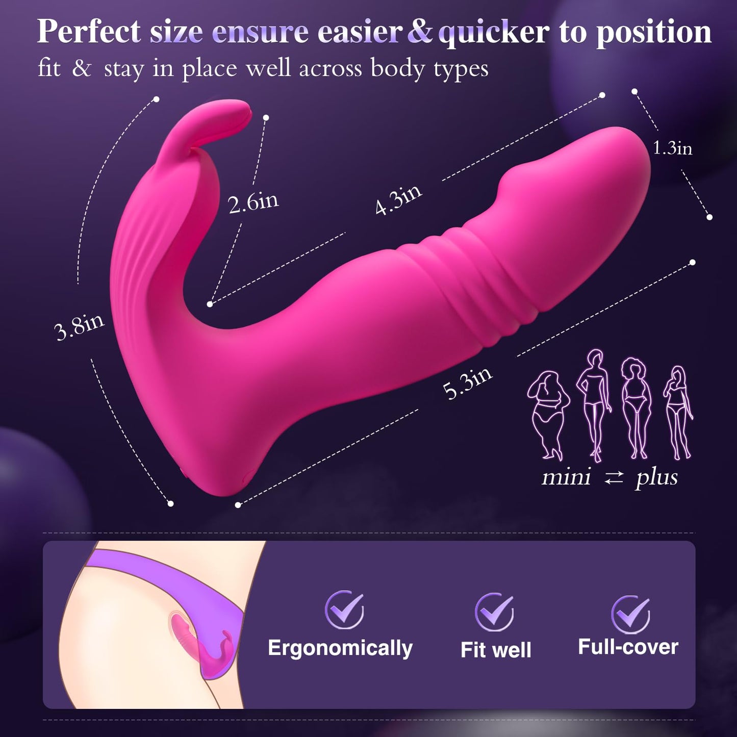 Vibrating Dildos for Women Sex Toy - 3IN1 App Wearable Remote Vibrator Rose Sex Toy, Sex Pleasure Tools for Women with 9 Rabbit Clit Vibrator & 9 Thrusting Dildos Anal Toys G Spot Vibrator Sex Swing