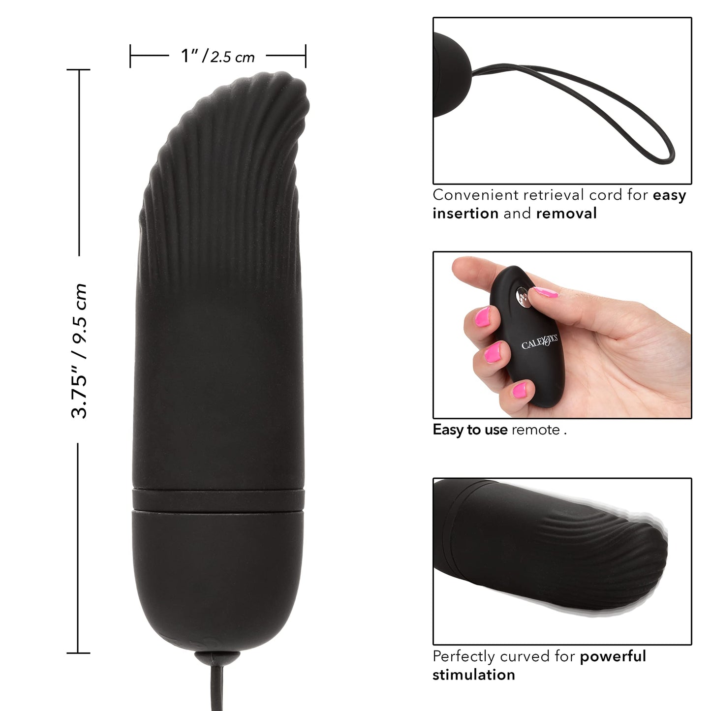 CalExotics Silicone Remote Panty Pleaser Vibrator – Waterproof Adult Sex Toys for Couples – 12 Vibe Function Massager, Black, 1 Count